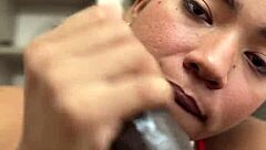 POV DEEPTHROAT on HUGE COCK for FACIAL