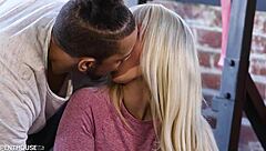 Flexible blonde Lilly Bell rides her fitness coach hard