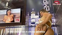 Lina Henao watches porn of sucking cock to cum on face