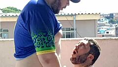 fucking young guy on rooftop with neighbors watching