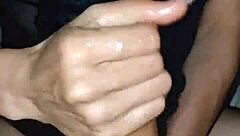 skinny couple gives sexy handjob to each other