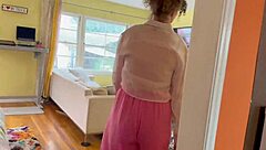 Stepson's secret desire: stepmother's anal sex in the changing room