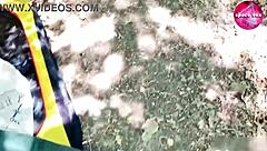 Detailed scene of girl masturbating solo during camping trip in hentai style