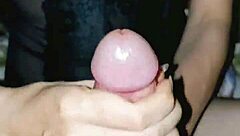 skinny couple gives sexy handjob to each other