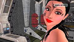 Indian girl in 3D cartoon explores sex poses with banana