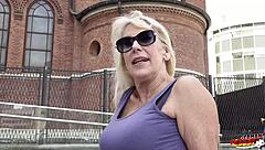 Young blonde German MILF seduces old man for rough sex