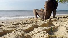 Naked Woman Twerks Big Ass On Public Beach