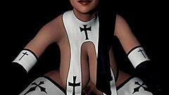 Naughty Nun's Anal Dildo Ride!