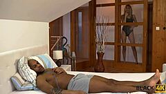 black stud vs blonde affair in hotel