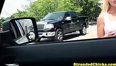 Blonde gets cumshot in outdoor sex!