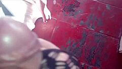 Sissy's big clit orgasm in a hot bath scene