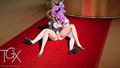 Futanari hentai featuring sexy nobara and gaming action