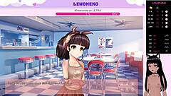 vtuber lewdneko gets naked playing order us part 1, showing small tits