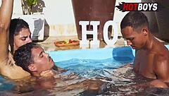 Group fucks neighbor with big black cock, includes blowjob and young participants in fetish scene