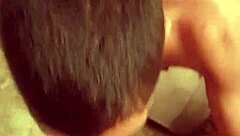 Amateur gay blowjob scene with a straight friend