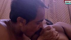 Hot Indian couple’s passionate encounter with intense kissing and deep throat skills