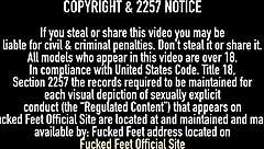 Jenna Marie rubs her bare feet on his cock!