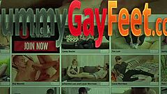 gay stud masturbates with feet in high definition fetish video