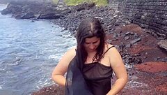 my stepmom seduces me on the beach