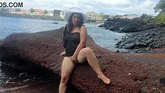 my stepmom seduces me on the beach