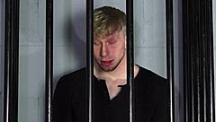 hot young jock jesse stone gets totally dominated in bdsm dungeon with bondage and milking