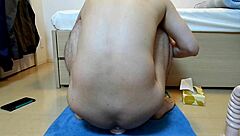 Solo dildo play ends in cumshot