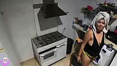 Naughty Wife Bent Over For Technician's Big Cock.