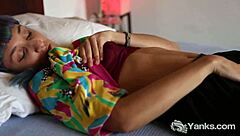 Lusty Jay playing with her toy