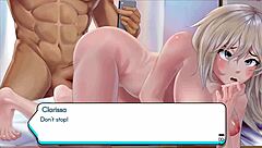Big tits and fat ass gamer girl Clarissa in action
