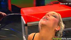 urine drinker eats cum in golden shower blowbang fetish