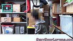 Real blonde mall cop with big tits gets caught!