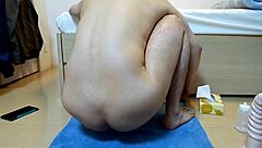 Gay man enjoys solo pleasure with anal toy and cums hard