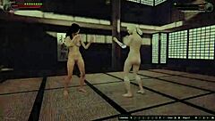 3D adult film with lesbian wrestling and face sitting scenes