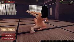 3D adult film with lesbian wrestling and face sitting scenes