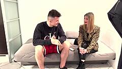 Italian roleplay with amateur actress and fan in elevator