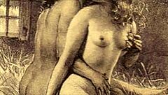 vintage illustration of antique cartoon anime characters