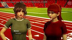 in this hentai anime the brunette bully becomes my lover in episode 84. she dominates with big cock.