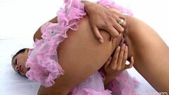 topless latina ballerina teases pussy with fingering solo scene