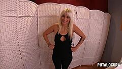 Pretty blonde gets nailed and swallows creamy cum load