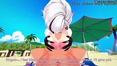Hentai beach sex with Arlecchino and 3 other babes
