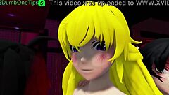 Futa hentai at the bar, Ruby and her friends get naughty