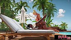 futa3dx hot babe gets fucked by two big dicked futa hotties