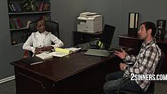 Big Tits Ebony Principal Has Sex With Student In Office