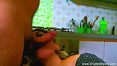 Retro Italian Chubby Housewife Gives Kitchen Blowjob