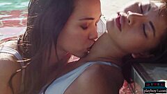 Small European teens play a naughty striptease game