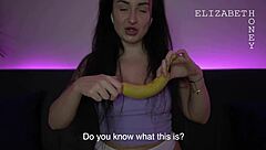 Dirty Talk And Banana Play Fetish With German Milf Brunette