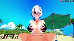 Arlecchino Fucking Hard in Bikini on Beach in Genshin Impact Hentai