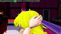 Futa hentai at the bar, Ruby and her friends get naughty