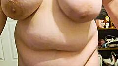 Chubby wife's slow-motion tit shake is a homemade treat