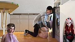 Apocalust 6: Monster Cock Teasing in See-Through Costume During Game Masturbation